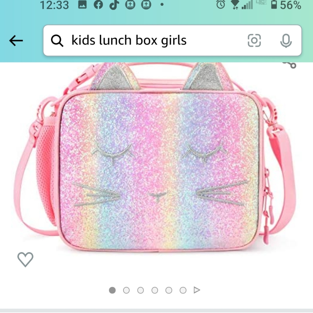 Brand new inspirational kitty cat glitter lunch box